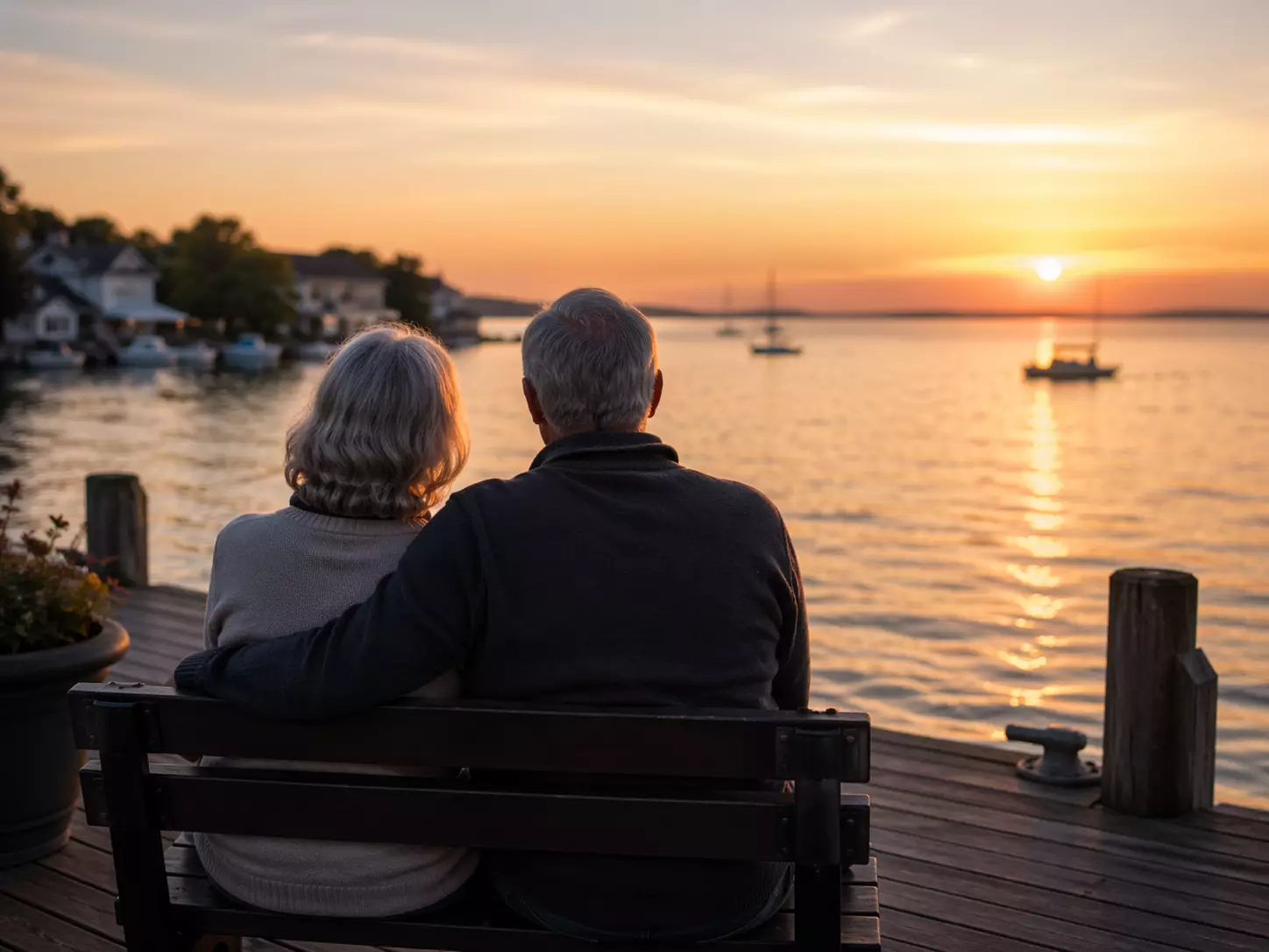 Couple enjoying the Bronte waterfront at sunset